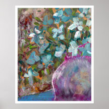 Impresionante pintura floral "cuerpo de playa"