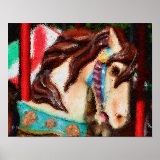 Póster Impresionante Poster de pintura de caballos de Car (Frente)