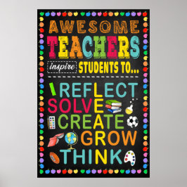 Póster Impresionante profesor inspira a Poster de aula es