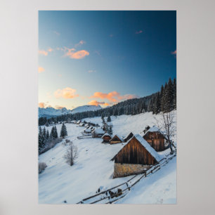 Póster Impresionante puesta de sol en Zajamniki, Esloveni