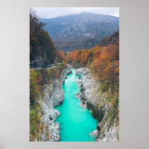 Póster Impresionante río Soča Napolen, Eslovenia