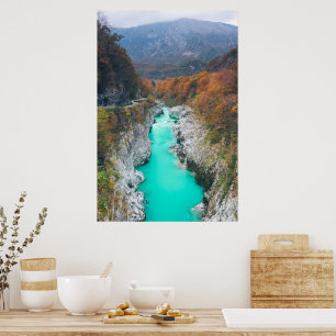 Póster Impresionante río Soča Napolen, Eslovenia