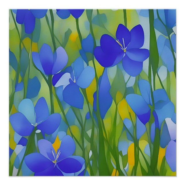 Póster Impresionante Texas Bluebonnets (Anverso)