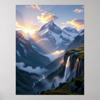 Póster Impresionante vista alpina