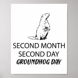 Póster Impresionante y divertido día de la marmota feliz 