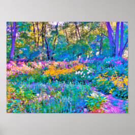 Póster Impresionantes flores de paisaje de jardín colorid