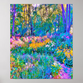 Póster Impresionantes flores de paisaje de jardín colorid