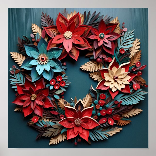 Póster Impresionantes Navidades de madera correa (Frente)