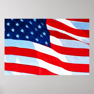 Póster Impresionismo abstracto de la bandera estadouniden