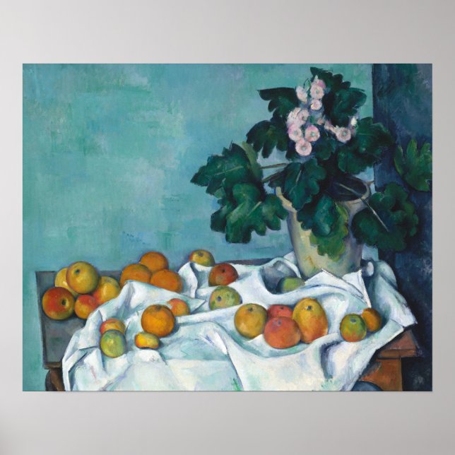 Póster Impresionismo de Cezanne Post sigue con flores de  (Frente)