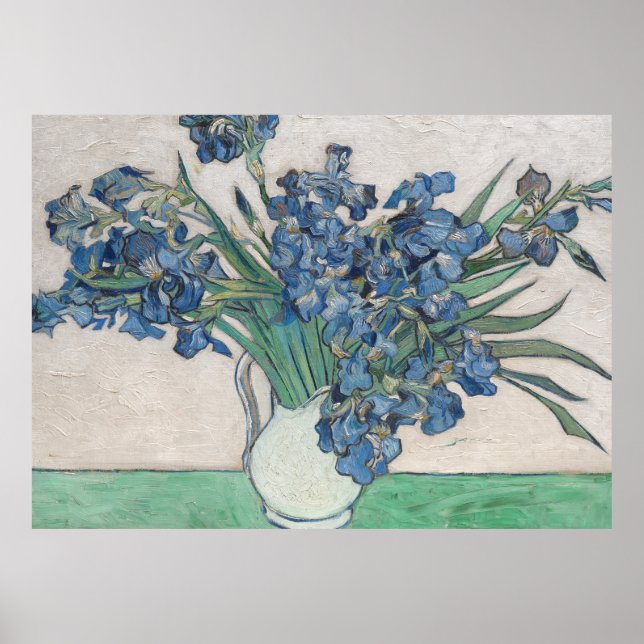 Póster Impresionismo de la pintura Van Gogh Iris Vase (Frente)