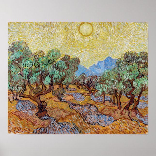 Póster Impresionismo de los olivos Vincent Van Gogh Famos (Frente)