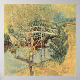 Póster Impresionismo del vintage, puente blanco por