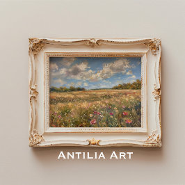Póster Impresionismo por pintar paisajes en la pradera de