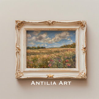 Póster Impresionismo por pintar paisajes en la pradera de