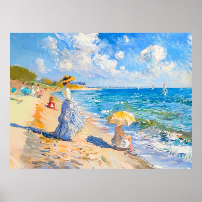 Póster Impresionismo sobre la playa (Frente)