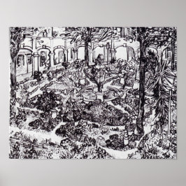 Póster Impresionismo: Vincent Van Gogh Garten des Hospita