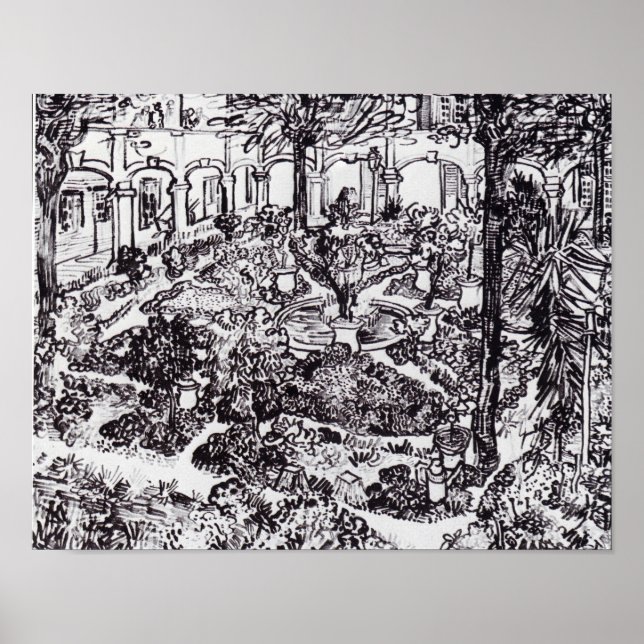 Póster Impresionismo: Vincent Van Gogh Garten des Hospita (Frente)