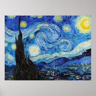 Póster Impresionismo Vincent Van Gogh Starry Starry Night