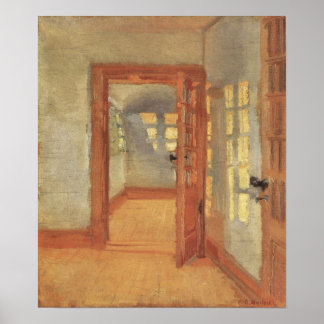 Póster Impresionismo vintage, interior de la casa, Anna A