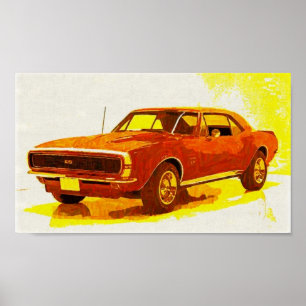 Póster Impresionista de 67 Camaro