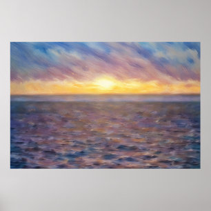 Póster Impresionista de Arte de la Playa de la Pue