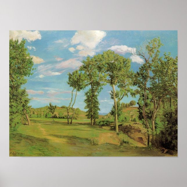Póster Impresionista de Landscape Paysage Frederic Bazill (Frente)