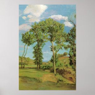 Póster Impresionista de Landscape Paysage Frederic Bazill