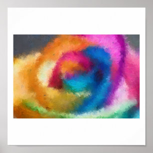 Póster Impresionista del Rosa arcoiris