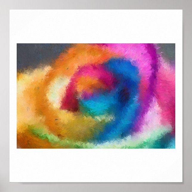 Póster Impresionista del Rosa arcoiris (Frente)