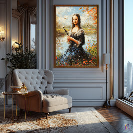 Póster Impresionista inspirada Mona Lisa