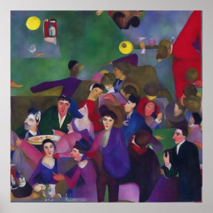 Póster Impresionista Moderno Un Bar Abierto
