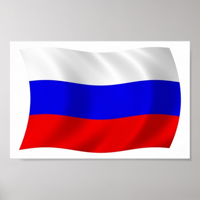 Póster Impreso Bandera de Rusia (Frente)