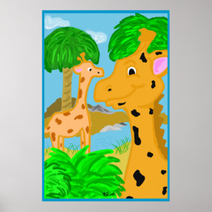 Póster Impreso de Jirafa de la Jungla