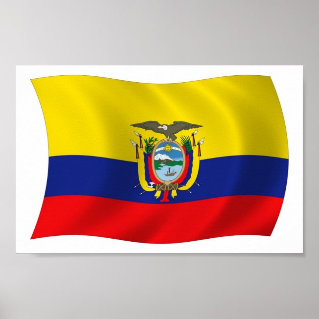 Póster Impreso de la Bandera de Ecuador (Frente)