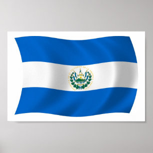 Póster Impreso de la Bandera de El Salvador