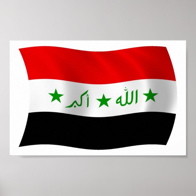 Póster Impreso de la Bandera de Irak (Frente)