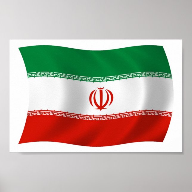 Póster Impreso de la Bandera de Irán (Frente)