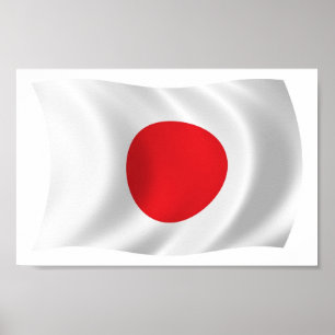 Póster Impreso de la Bandera de Japón