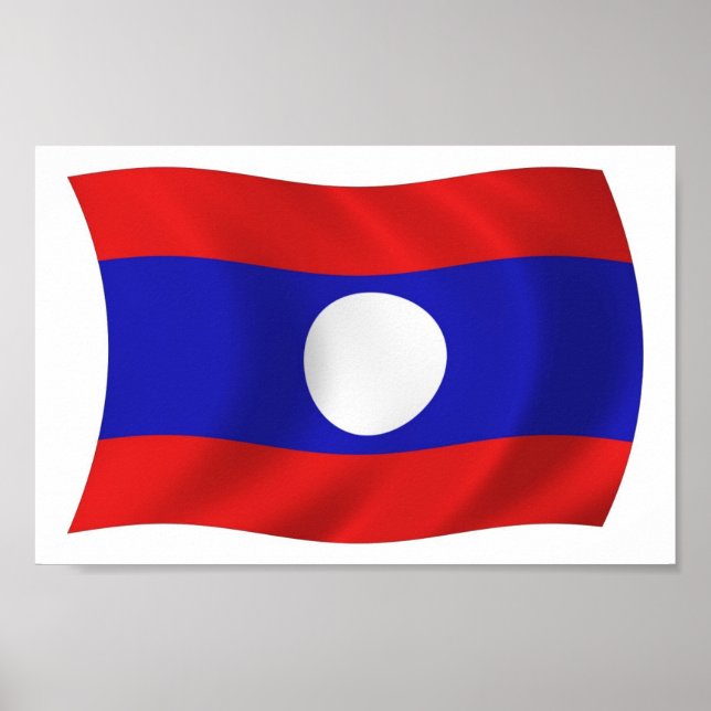 Póster Impreso de la Bandera de Laos (Frente)