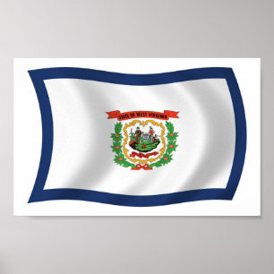 Póster impreso de la bandera de Virginia Occidenta