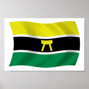 Póster impreso de la bandera del pueblo Ashanti