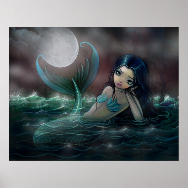Póster Impreso de la Sirena del Arroyo a la Luz de (Frente)