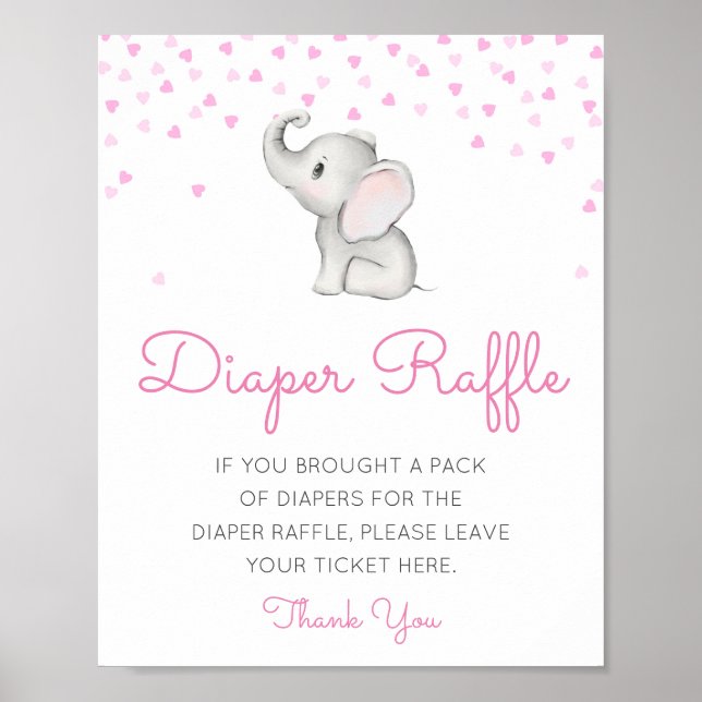 Póster Impreso de Rótulo Baby Shower de pañales editables (Frente)