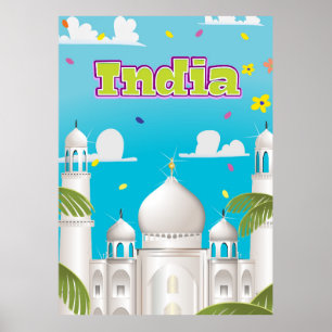 Póster Impreso de viaje del Personalizado de la India.