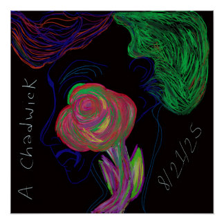 Póster impreso floral africano de colores brillant