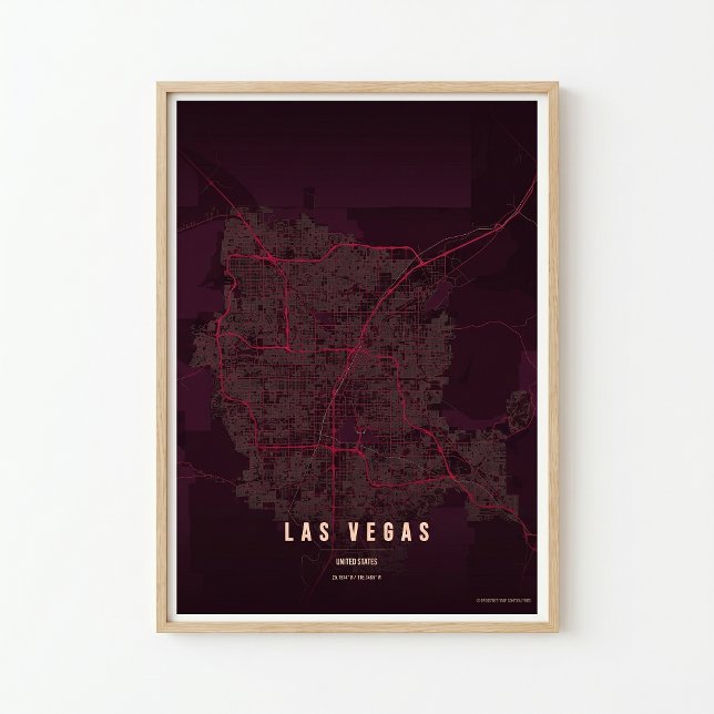 Póster Impreso Las Vegas Ruby Mapa Nevada Arte de  (Subido por el creador)