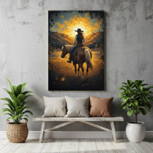 Póster impreso occidental pintado al suroeste