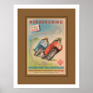 PÓSTER IMPRESO PUBLICITARIO TEMPRANO DE MOTOCICLETAS