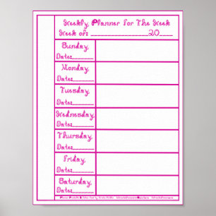 Póster Impresora de planner semanal de fuente de tela mag
